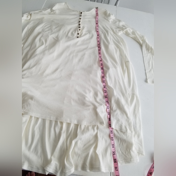 FP Beach Free People Henley Dress White Long Sleeve Size Small - Picture 8 of 11